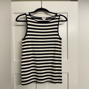 J. Crew Black and White Striped Women's Tank Top